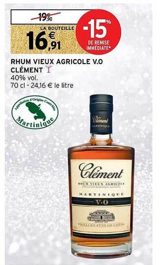 Intermarché Hyper Rhum vieux agricole v.o. clément offre