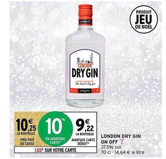 Intermarché Hyper London dry gin on off offre