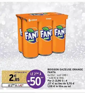 Intermarché Hyper Boisson gazeuse orange fanta offre