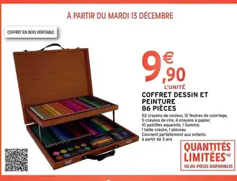 Intermarché Hyper Coffret dessin et peinture 86 pièces offre