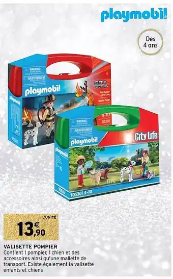 Valisette pompier playmobil