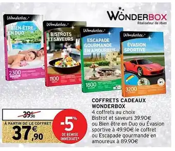 Intermarché Hyper Coffrets cadeaux wonderbox offre