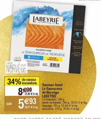Migros Saumon fumé le savoureux de norvège labeyrie offre