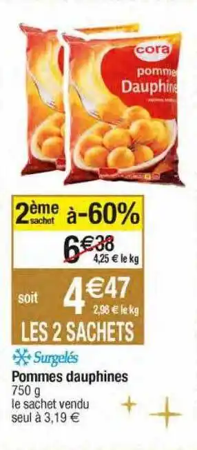 Migros Pommes dauphines cora offre