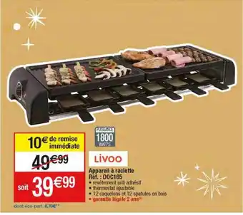 Migros Appareil à raclette livoo offre