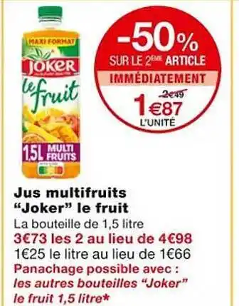 Monoprix Jus multi fruits offre