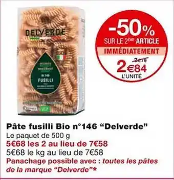 Monoprix Pâte fusilli bio n°146 offre