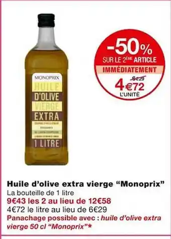 Monoprix Huile d'olive extra vierge offre