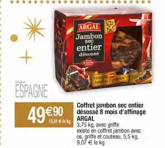 Migros Coffret jambon sec entier désossé 8 mois d'affinage argal offre