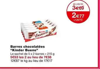 Monoprix Barres chocolatées offre