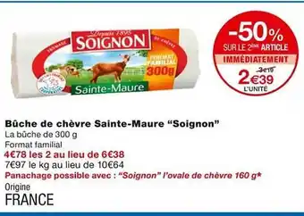 Monoprix Bûche de chèvre sainte-maure offre