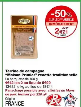 Monoprix Terrine de campagne offre