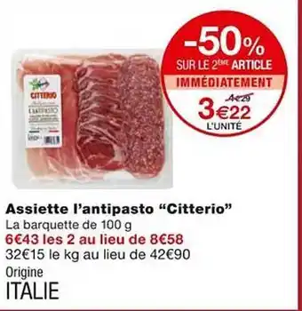 Monoprix Assiette l'antipasto offre