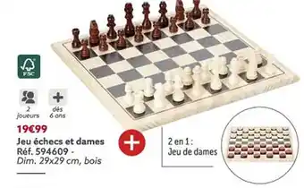 Gifi Jeu échecs et dames offre