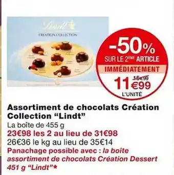 Monoprix Assortiment de chocolats création collection offre