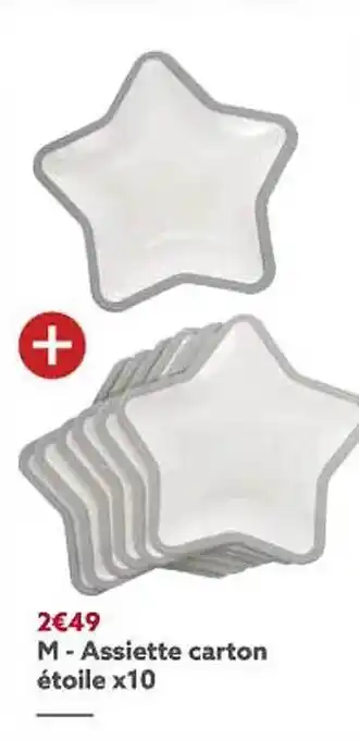 Gifi Assiette carton étoile x10 offre