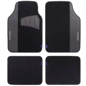 Feu Vert Sparco 4 tapis tissu avec talonette pvc et bords pvc offre