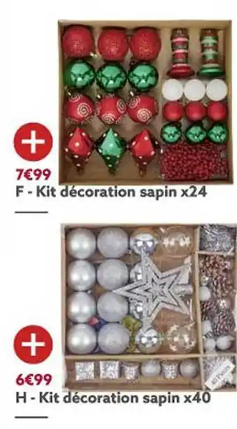 Gifi Kit décoration sapin x24, kit décoration sapin x40 offre