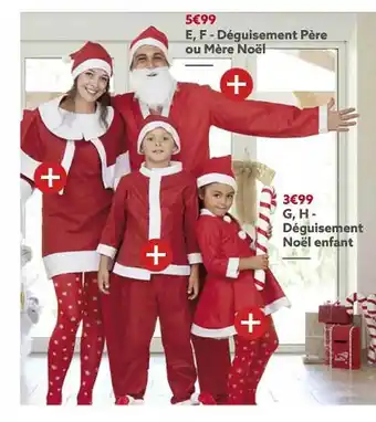 Gifi Déguisement père ou mère noël, déguisement noël enfant offre