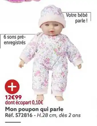 Gifi Mon poupon qui parle offre