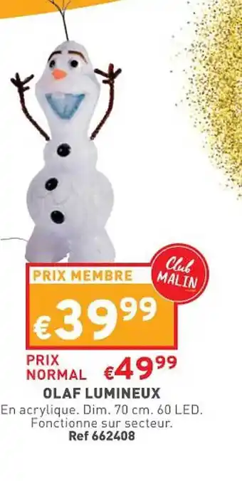 Trafic Olaf lumineux offre