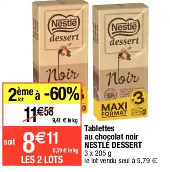 Migros Tablettes Au Chocolat Noir Nestle Dessert offre