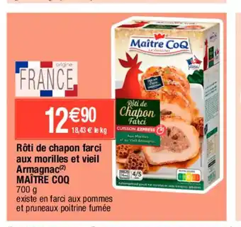 Migros Roti De Chapon Farci Aux Morilles Et Vieil Armagnac Maitre Coq offre