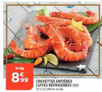 Bi1 Crevettes entières cuites réfrigérées offre