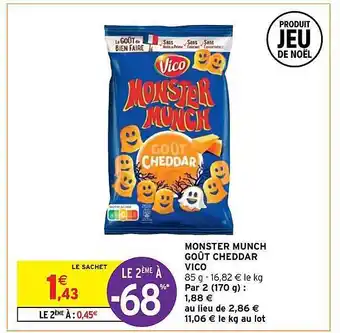 Intermarché Hyper Monster munch goût cheddar vico offre