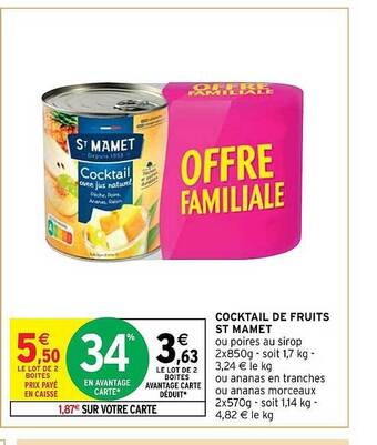 Intermarché Hyper Cocktail de fruits st mamet offre