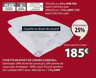JYSK Couette en duvet de canard lendfjell offre