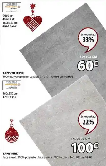 JYSK Tapis villeple, tapis birk offre