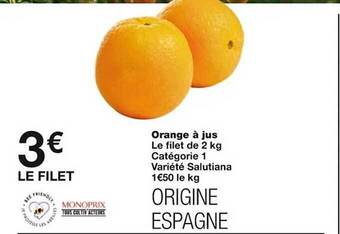 Monoprix Orange à jus offre