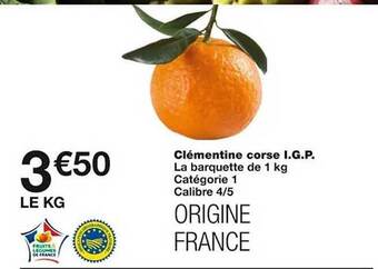 Monoprix Clémentine corse i.g.p. offre