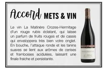 Monoprix Accord mets & vin offre