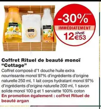Monoprix Coffret rituel de beauté monoï offre