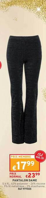 Trafic Pantalon dame offre