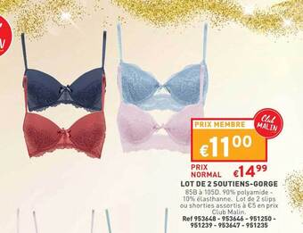 Trafic Lot de 2 soutiens-gorge offre