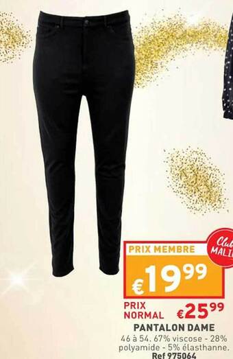 Trafic Pantalon dame offre
