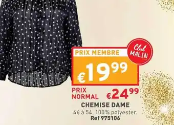 Trafic Chemise dame offre