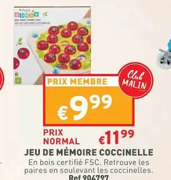 Trafic Jeu de mémoire coccinelle offre
