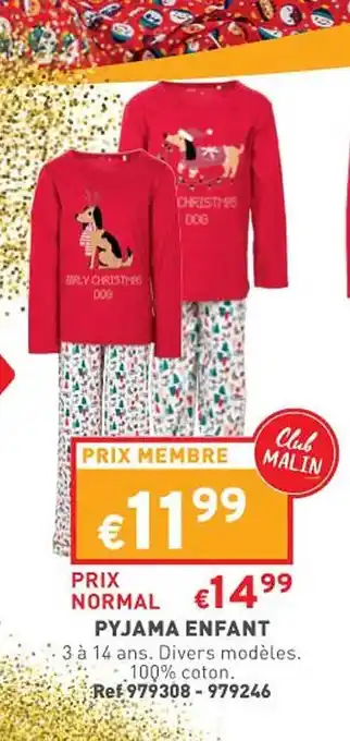 Trafic Pyjama enfant offre