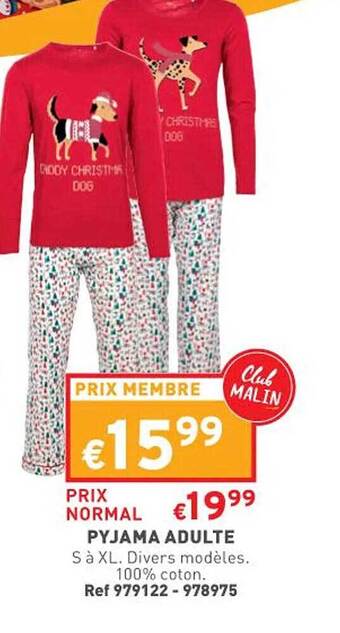 Trafic Pyjama adulte offre