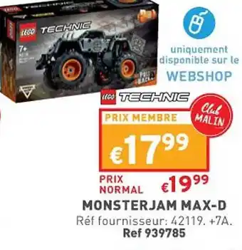 Trafic Monsterjam max-d lego technic offre