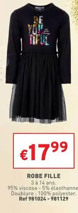 Trafic Robe fille offre