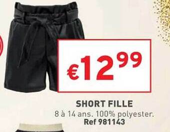 Trafic Short fille offre