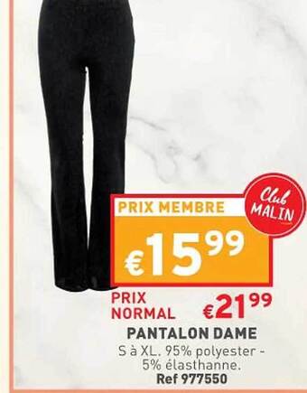 Trafic Pantalon dame offre