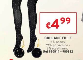 Trafic Collant fille offre