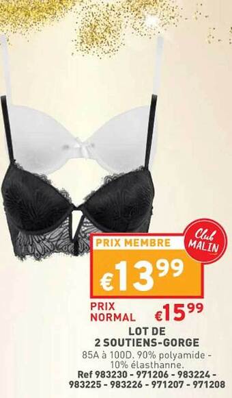 Trafic Lot de 2 soutiens-gorge offre