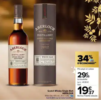 Carrefour Scotch whisky single malt ABERLOUR offre